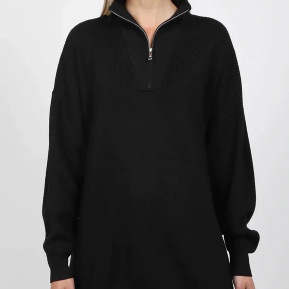 1/2 Zip NYBF Sweater - Washed Black - Picture 1 of 1